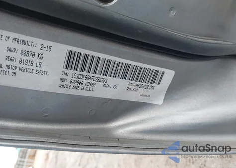 2015 Dodge Dart Sxt z USA, uszkodzony, nr VIN 1C3CDFBB4FD286203